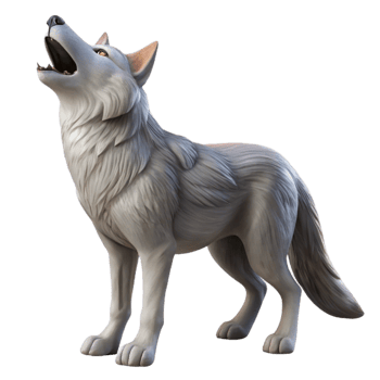 stunning abstract Howling Wolf Cutout Transparent Background high resolution png