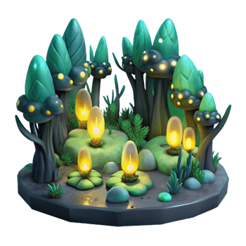 serene contemporary A Group of Fireflies Illuminating a Dark genuine png