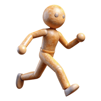 elegant minimalist Human Figure Stickman Pose Running Transparent Background genuine png