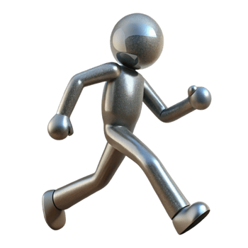 dramatic vintage Human Figure Stickman Pose Running Transparent Background detailed png