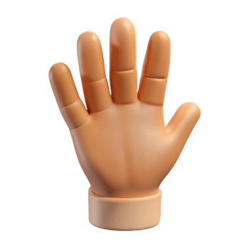 serene contemporary Human Hand Gesture Open Palm Transparent Background high resolution png