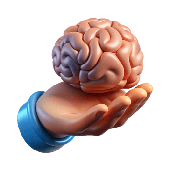 elegant vintage Human Hand Holding Brain Model Transparent genuine png