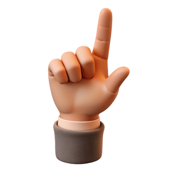 elegant vintage Human Hand Pointing Finger Up Transparent Background high resolution png