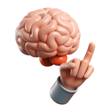wonderful vintage Human Hand Pointing to Brain Transparent authentic png