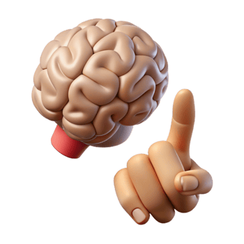 vibrant abstract Human Hand Pointing to Brain Transparent premium png