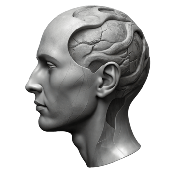 beautiful vintage Human Head Profile Grey Scale Cutout genuine png