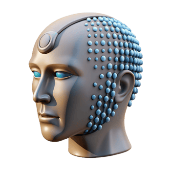 stunning classic Human Head with Binary Code Stream Isolated Element genuine png
