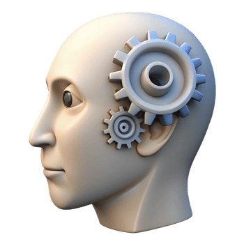 wonderful creative Human Head with Gears Inside Isolated on White png