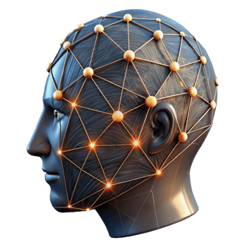 beautiful abstract Human Head with Glowing Light Isolated Element professional png