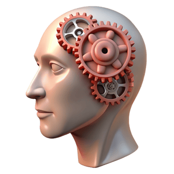 wonderful contemporary Human Head with Interlocking Gears Isolated genuine png