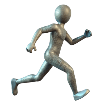 serene vintage Human Silhouette Running Side View Isolated professional png
