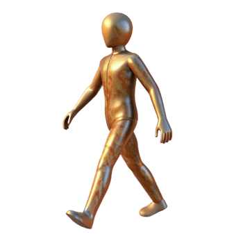vibrant artistic Human Silhouette Walking Forward Transparent Background authentic png