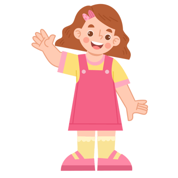 Illustration of Cheerful Girl Waving png