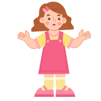 Illustration of Girl with Playful Expression png