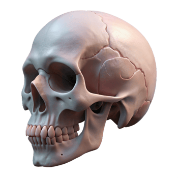 stunning rustic Human Skull Side View White Isolated premium png