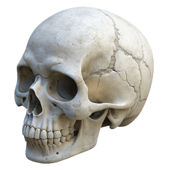 wonderful traditional Human Skull Side View White Isolated professional png