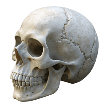 wonderful modern Human Skull Side View White Isolated genuine png