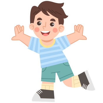 Illustration of Cheerful Boy Having Fun png