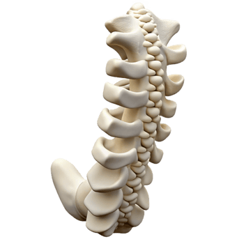 vibrant abstract Human Spine Anatomy Side View White Isolated original png
