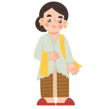 Illustration of a Woman in Traditional Attire png