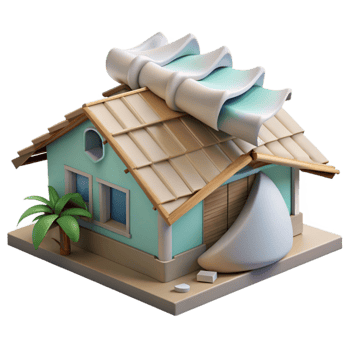 dramatic modern Hurricane Damage Roof Missing Transparent original png