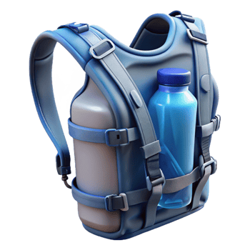 dramatic abstract Hydration Pack Empty and Ready to Fill Transparent Background high resolution png
