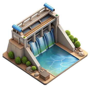 stunning artistic Hydroelectric Dam Aerial View Isolated Element genuine png