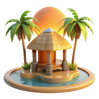 impressive modern Tropical Island Bamboo Hut high quality png