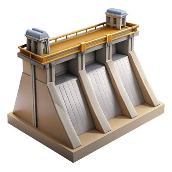 stunning modern Hydroelectric Dam Side Angle Isolated authentic png