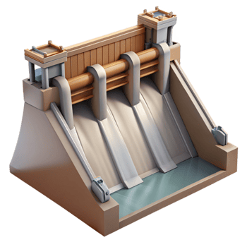 vibrant abstract Hydroelectric Dam Side Angle Isolated exclusive png