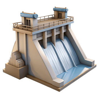 wonderful creative Hydroelectric Dam Side Angle Isolated professional png