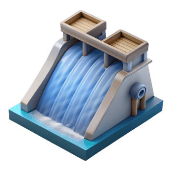 elegant creative Hydroelectric Dam Spillway with Water Flow Detail exclusive png