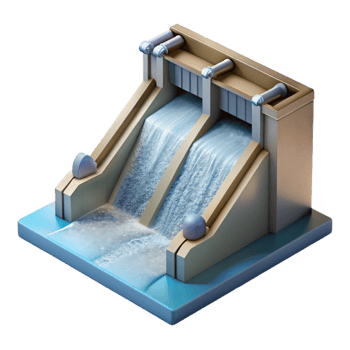 beautiful contemporary Hydroelectric Dam Spillway with Water Flow Detail exclusive png