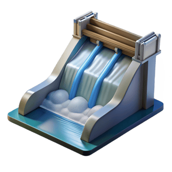 extraordinary artistic Hydroelectric Dam Spillway Water Flow Isolated high resolution png