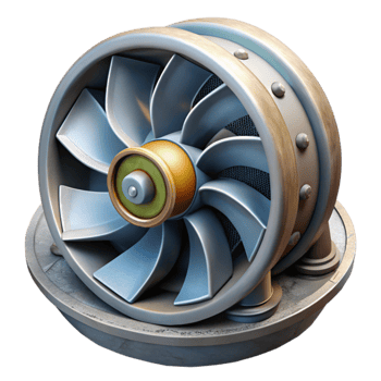 magnificent contemporary Hydroelectric Dam Turbine with Rotating Blades high resolution png