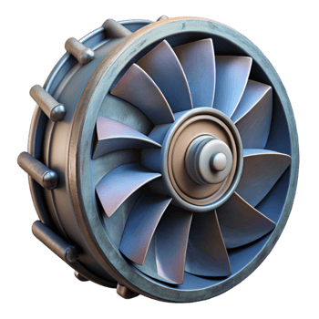 extraordinary vintage Hydroelectric Dam Turbine with Rotating Blades png