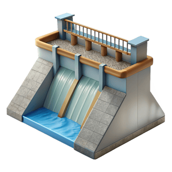 dramatic modern Hydroelectric Dam Wall Cross Section Cutout exclusive png