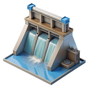 stunning contemporary Hydroelectric Dam Water Release Isolated high resolution png