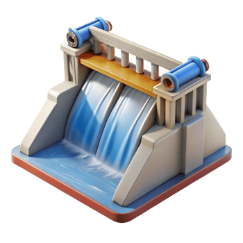 extraordinary creative Hydroelectric Dam Water Release Isolated detailed png