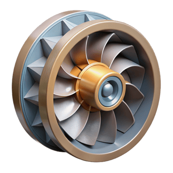 magnificent abstract Hydroelectric Turbine Cross Section Isolated genuine png