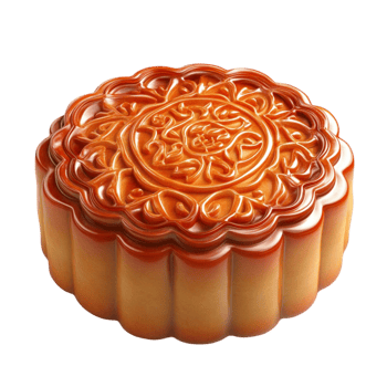 Delicious Traditional Mooncake with Golden Crust png