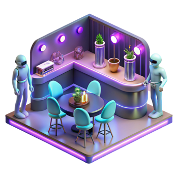 impressive vintage A Futuristic Bar Filled with Aliens And exclusive png