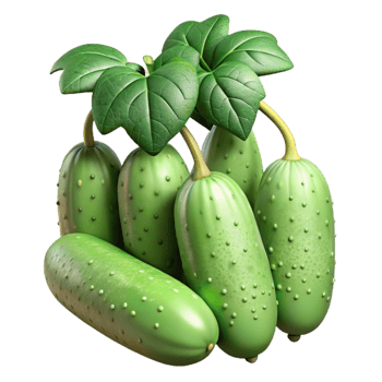 vibrant minimalist Hydroponic Cucumbers Ready to Harvest Isolated Cutout high resolution png