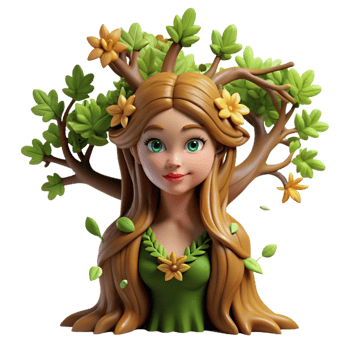 beautiful creative A Dryad Emerging from a Ancient authentic png