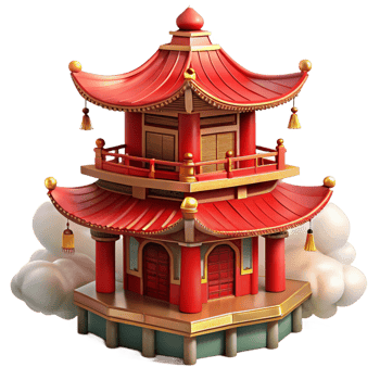 vibrant traditional A Traditional Chinese Pagoda with Vibrant premium png