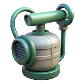 vibrant minimalist Hydroponic System Air Pump Close Up Cutout authentic png