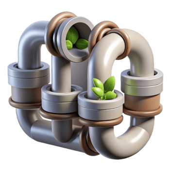 wonderful vintage Hydroponic System Pipes and Tubing Cutout high resolution png