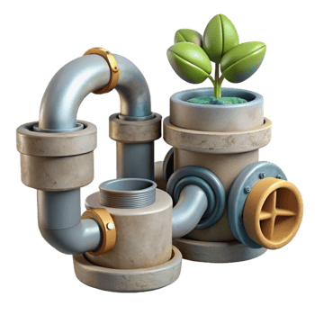 serene creative Hydroponic System Piping and Valves Cutout original png