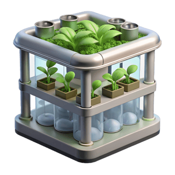 elegant vintage Hydroponic System Transparent Background Detailed View authentic png