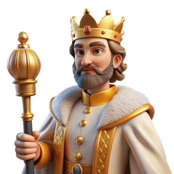 dramatic abstract Portrait of a Regal King with a Crown Sce exclusive png